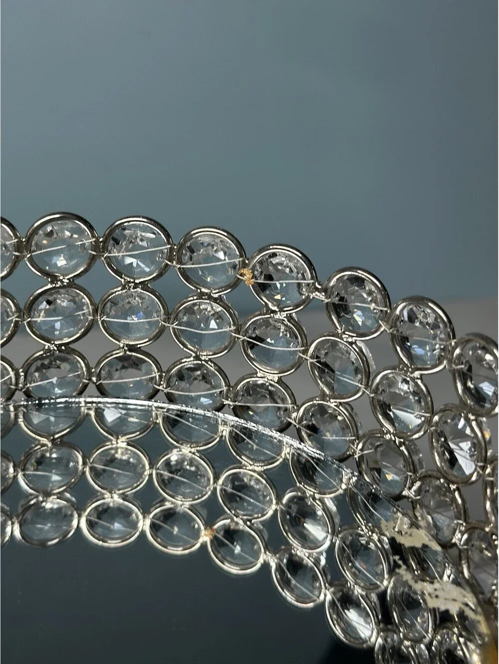Rhinestone Wine/Candle Coasters From Z Gallerie Clear Faceted Bling 6